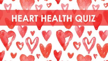 red watercolor hearts, heart health quiz
