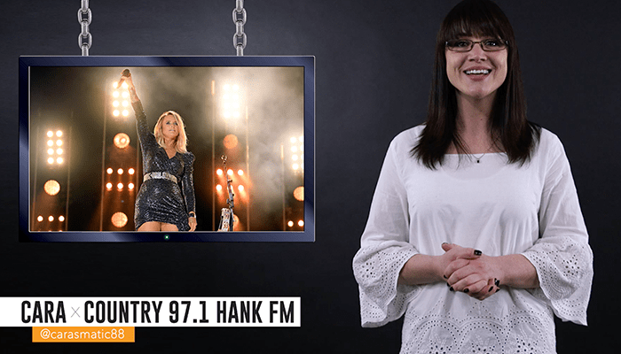Country News Now with Cara on 97.1 HANK FM, Miranda Lambert on screen