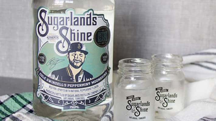 Jar of Cole Swindell's Peppermint Moonshine