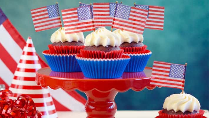 Fourth of July decorated cupcakes