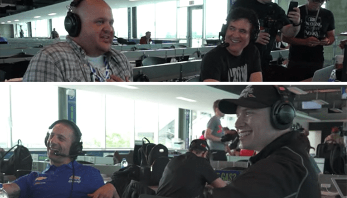 Ryan Wild, Scott Borchetta, Tony Kanaan, and Josef Newgarden at the Indianapolis Motor Speedway