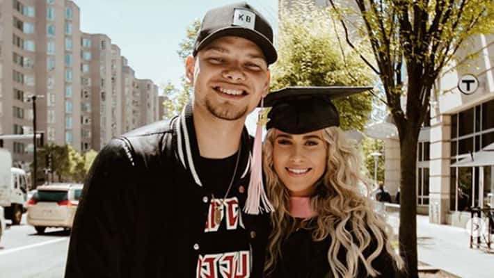 Kane Brown and wife Katelyn Jae in her cap and gown