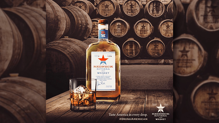 bottle of Redneck Riviera Whiskey, taste america in every drop, #drinkamerican
