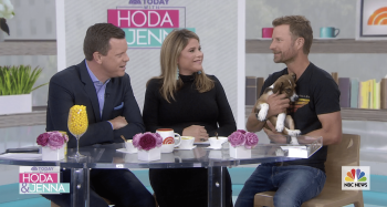 Dierks Bentley on the TODAY Show with Hoda & Jenna holding his new puppy Goose