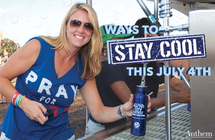 Filling up reusable water bottle, 4 ways to stay cool this July 4th