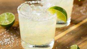 Alcoholic Lime Margarita with Tequila and Sea Salt