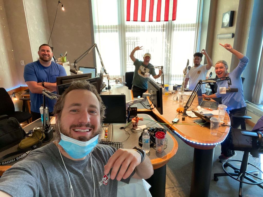 The HANK -FM gang in the Studio