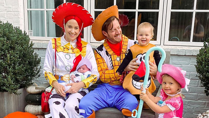 The Hubbard family dressed up as the cast of "Toy Story" for Halloween 2020