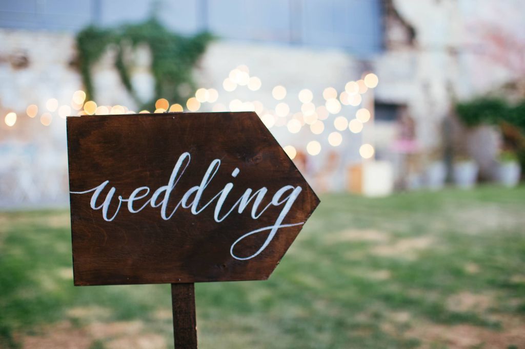 wedding sign wooden