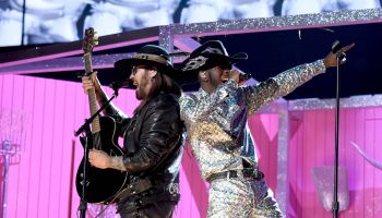 Lil Nas X and Billy Ray Cyrus singing on stage together