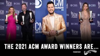 Lee Brice, Carly Pearce, Luke Bryan, and Maren Morris all at the ACM Award Show
