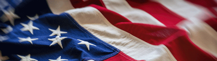 USA flag detail, closeup view