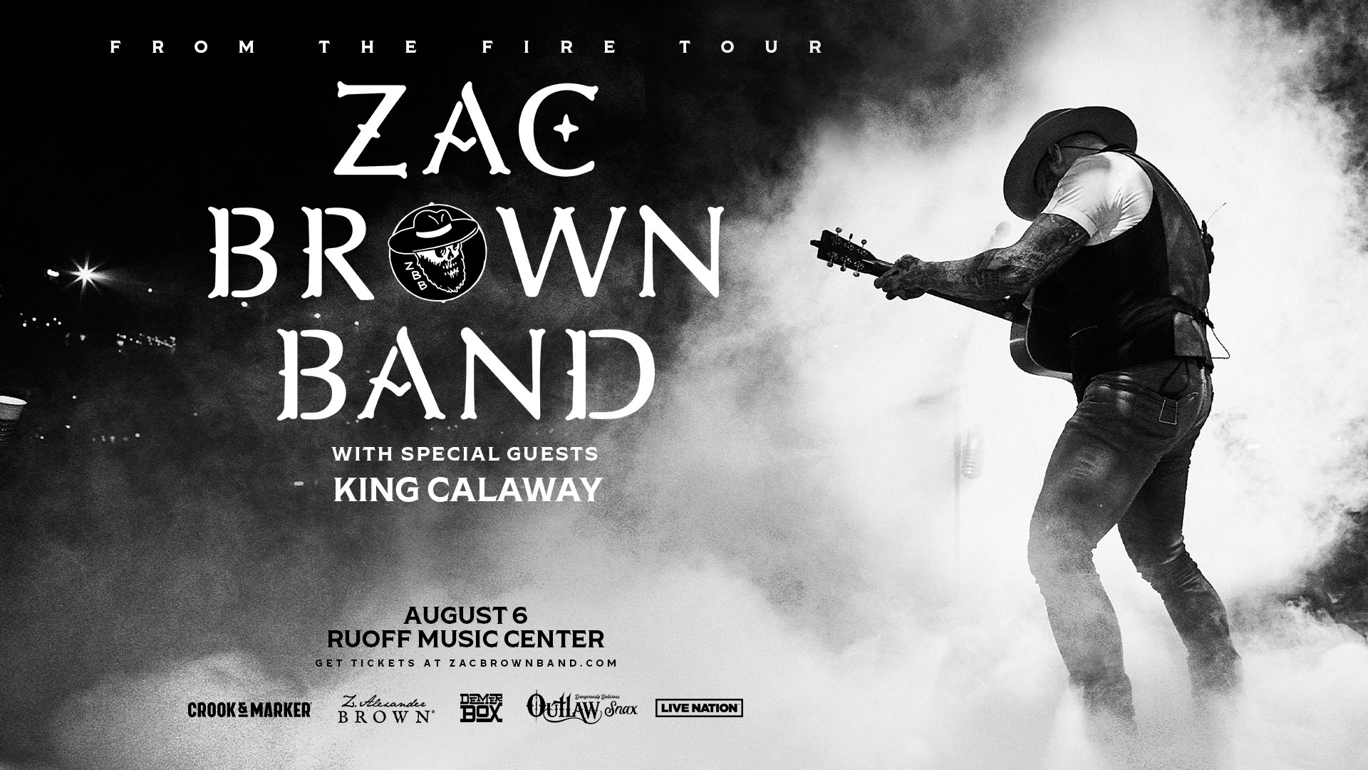 Zac Brown Band With King Calaway is coming to the Ruoff Music Center on August 6th!