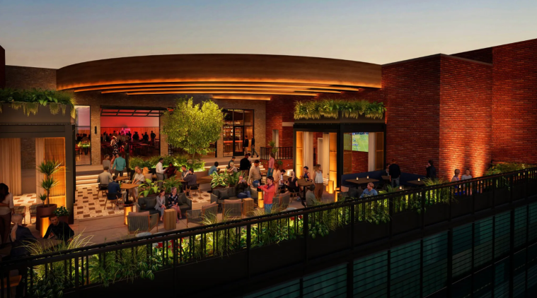 A 9,000-square-foot indoor-outdoor rooftop named the "Eye," in reference to Combs' aforementioned debut single "Hurricane."