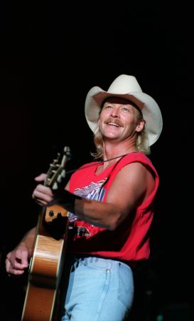Country music star Alan Jackson jams for the crowd Friday night at the 1995 Minnesota State Fair