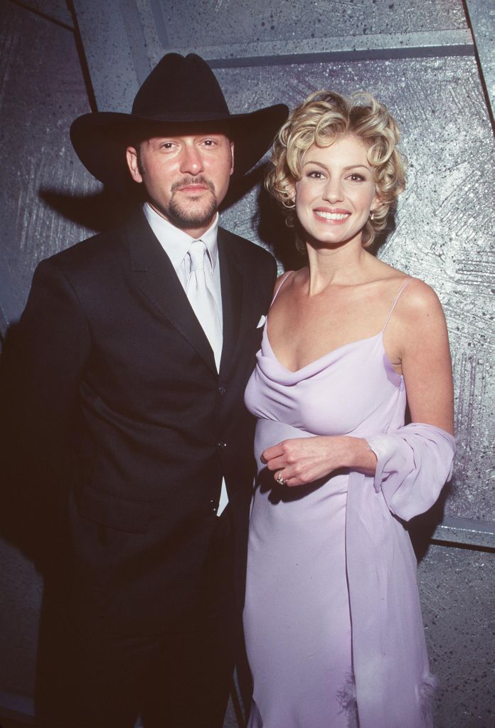 2/24/99 Los Angeles, CA. Tim McGraw and his wife, Faith Hill backstage at the 41st Annual Grammy Awa