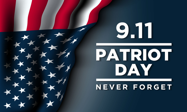 Patriot Day background design with American flag for banner, poster or greeting card.