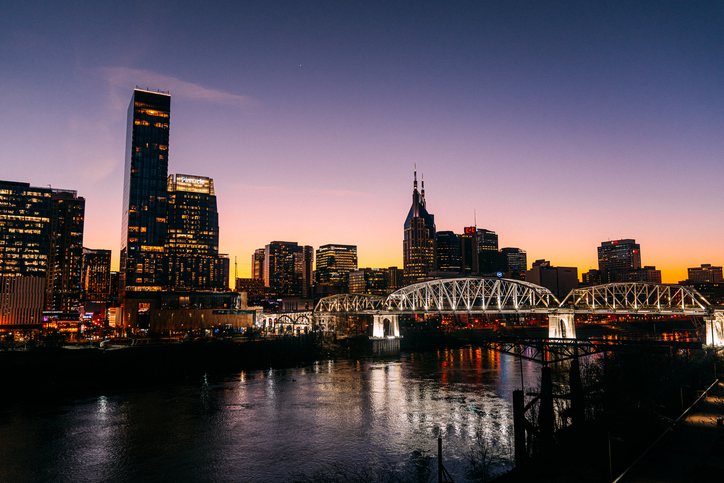 Downtown Nashville, Tennessee Skyline from the Cumberland River