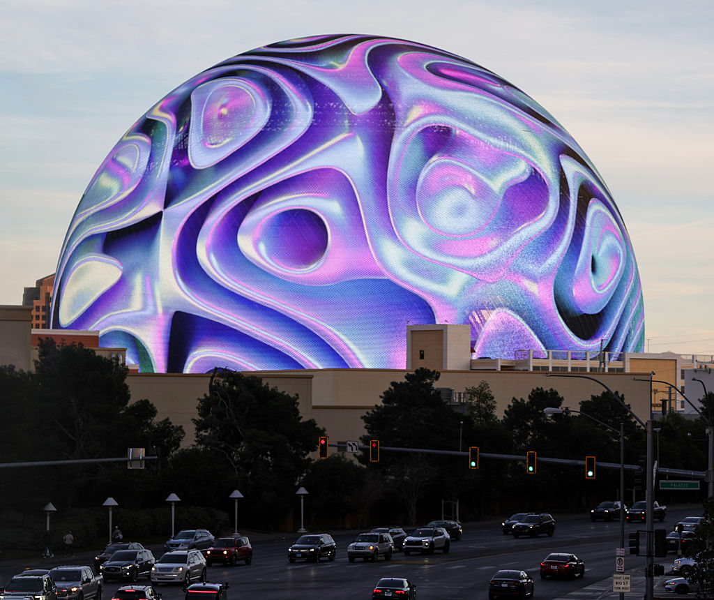 Sphere Lights Up Las Vegas Skyline