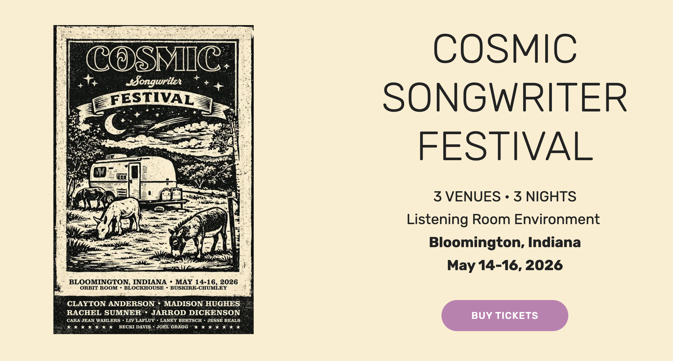 Cosmic Songwriter Festival 2026 Featuring Clayton Anderson, w/ Liv LaFluv, & Cara Jean Wahlers
