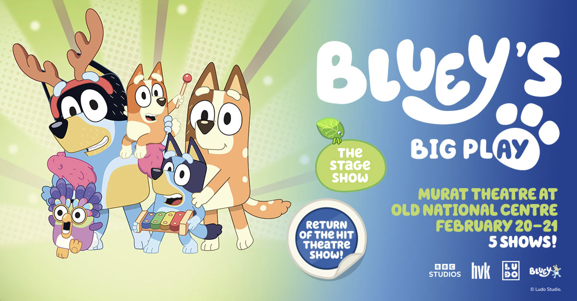 tickets to see Bluey's Big Play, Saturday, February 20th